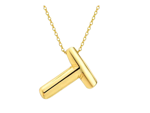 18k Gold Plated Stainless Steel Bulky Letter Necklace