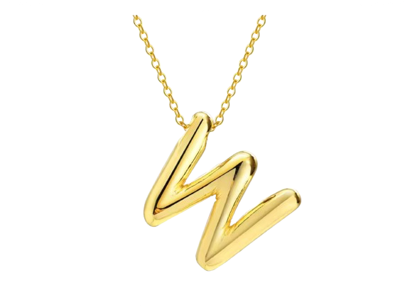 18k Gold Plated Stainless Steel Bulky Letter Necklace