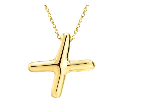 18k Gold Plated Stainless Steel Bulky Letter Necklace
