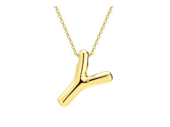 18k Gold Plated Stainless Steel Bulky Letter Necklace