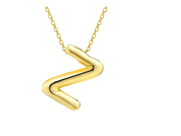 18k Gold Plated Stainless Steel Bulky Letter Necklace