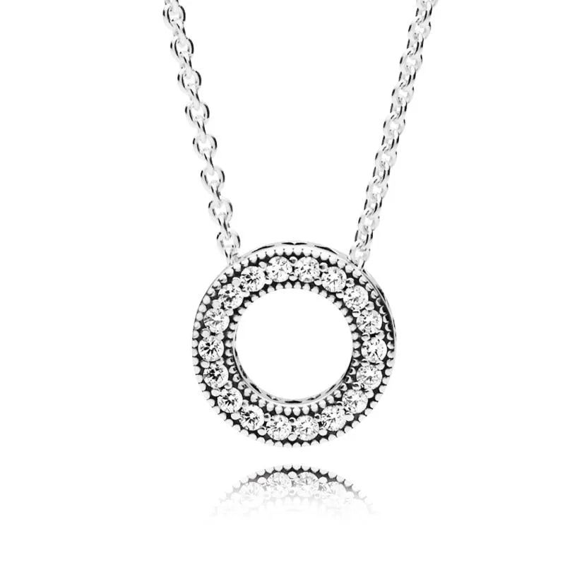 Sparkling Pave Circle Necklace