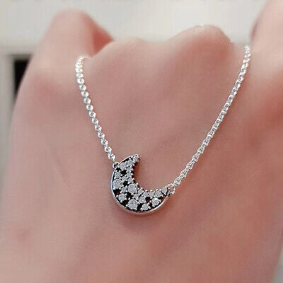 Starry Night Crescent Moon Necklace