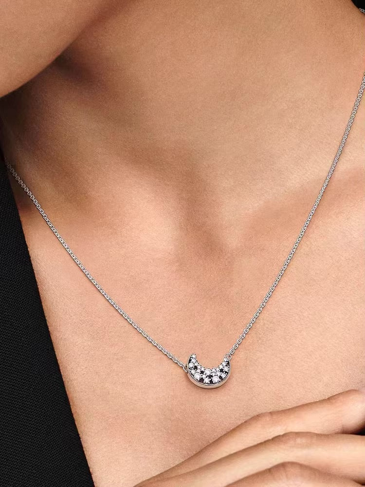 Starry Night Crescent Moon Necklace