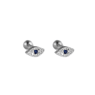 Sparkling Evil Eye Screw On Earrings