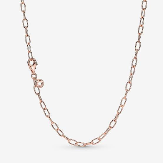 Rose Gold Plated Paperclip Chain Necklace