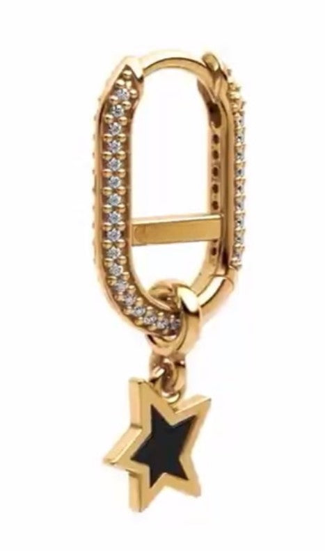 Pavé Me Link Hoop Earrings