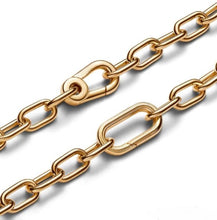 Load image into Gallery viewer, 925 Sterling Silver Gold Plated ME Small Link Chain Necklace
