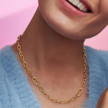 Load image into Gallery viewer, 925 Sterling Silver Gold Plated ME Small Link Chain Necklace