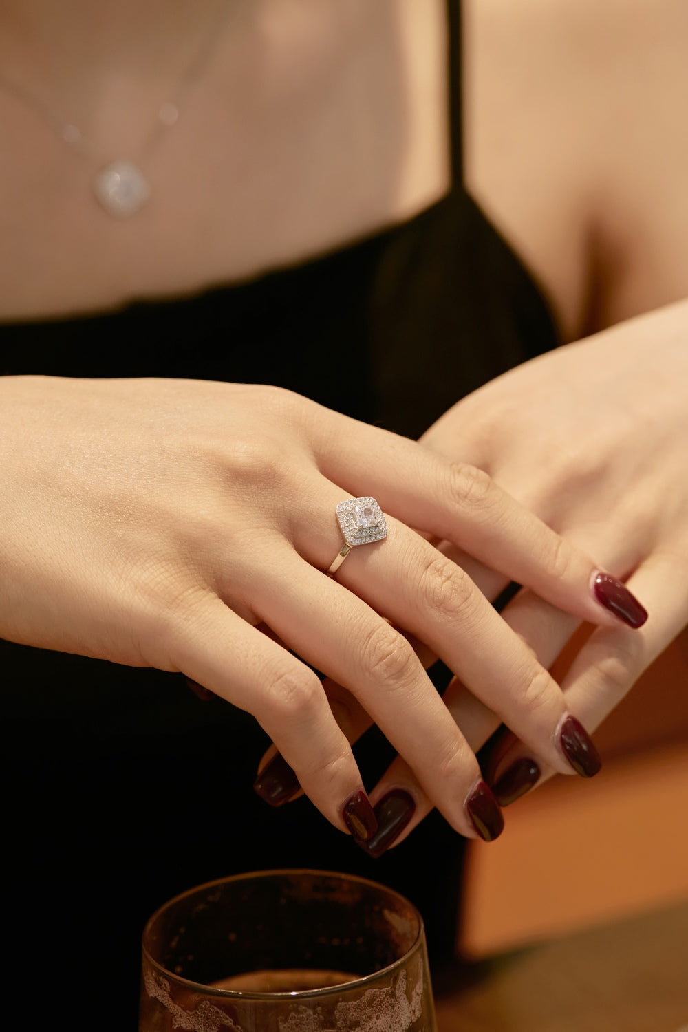 CZ Cocktail Square Ring