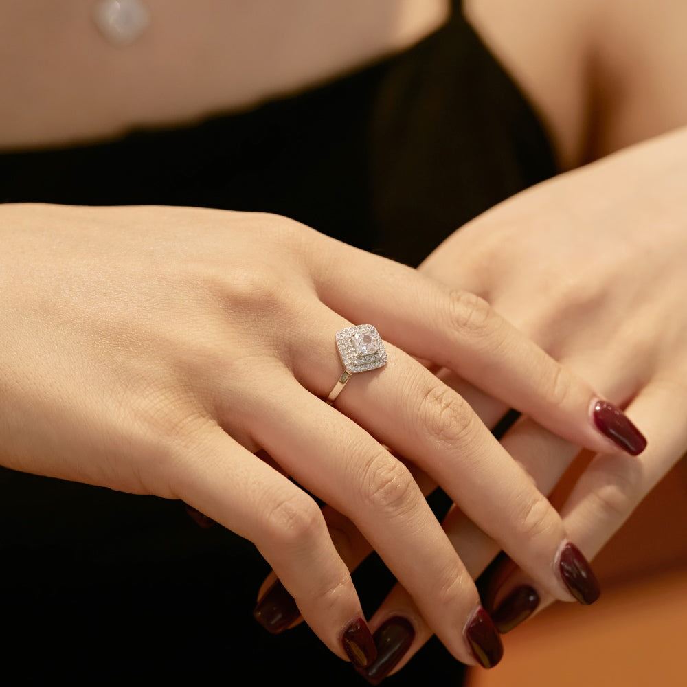 CZ Cocktail Square Ring