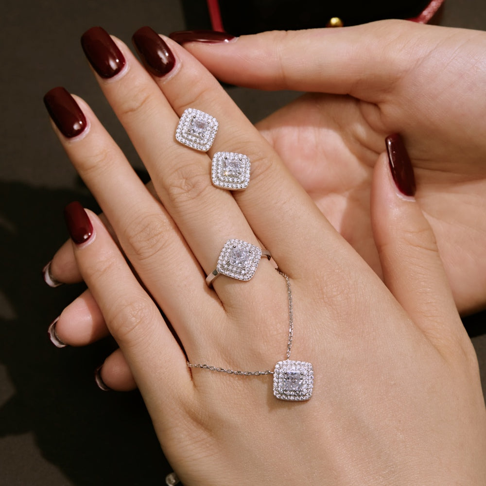 CZ Cocktail Square Ring