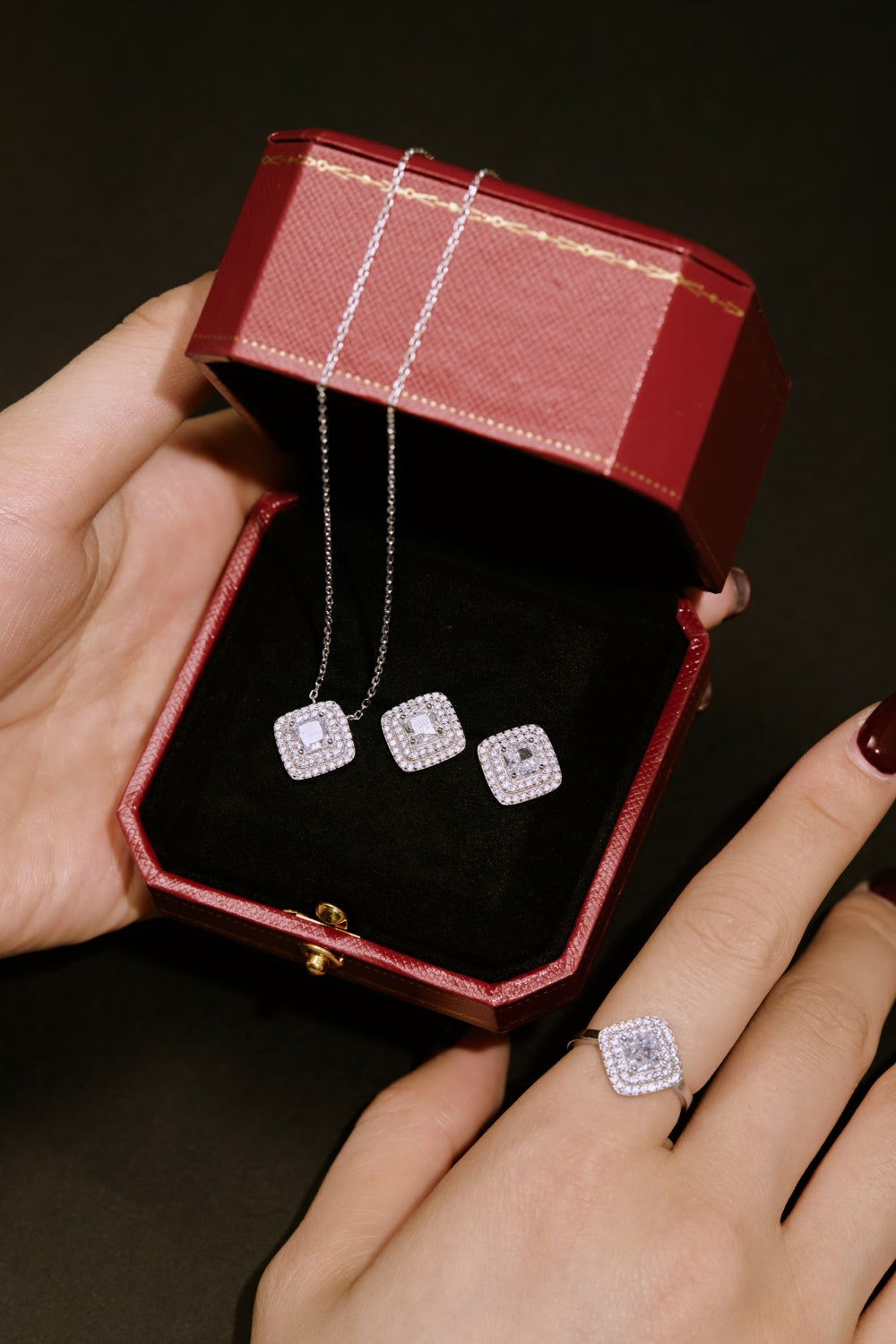 CZ Cocktail Square Ring