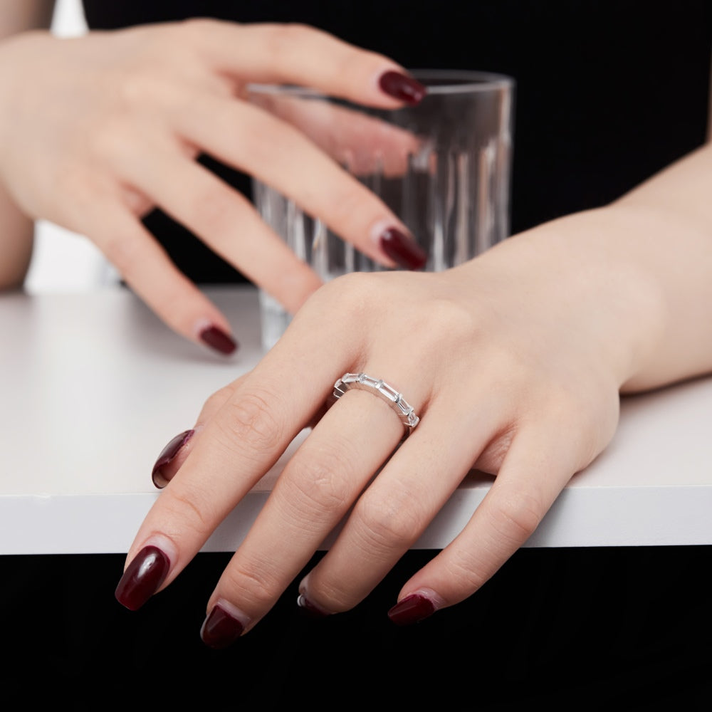 Baguette CZ Anniversary Band Ring