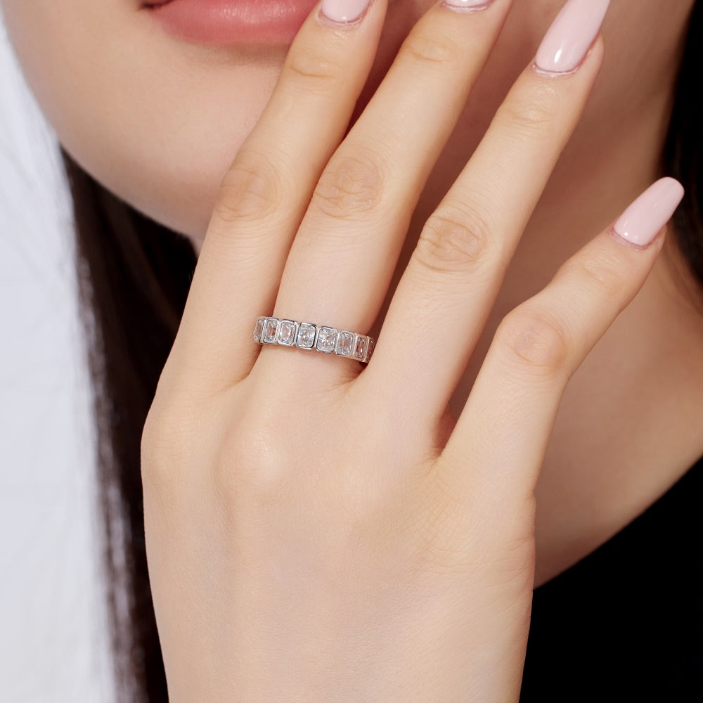Rectangular CZ Eternity Ring
