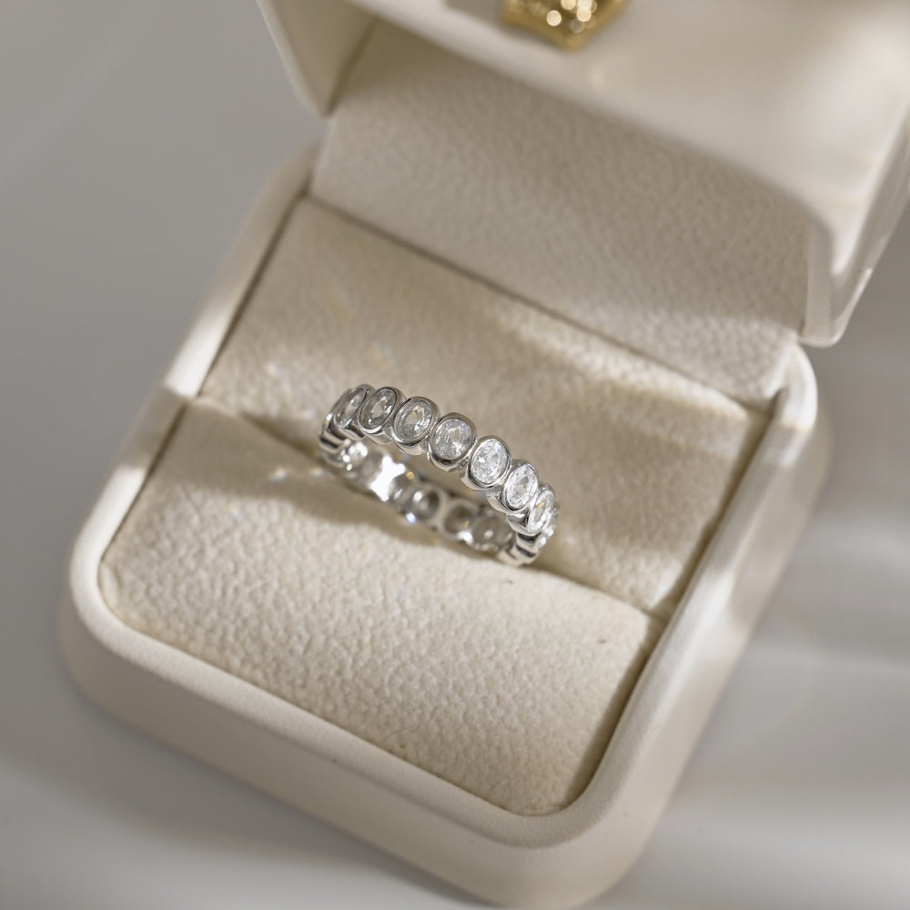 Oval CZ Eternity Ring