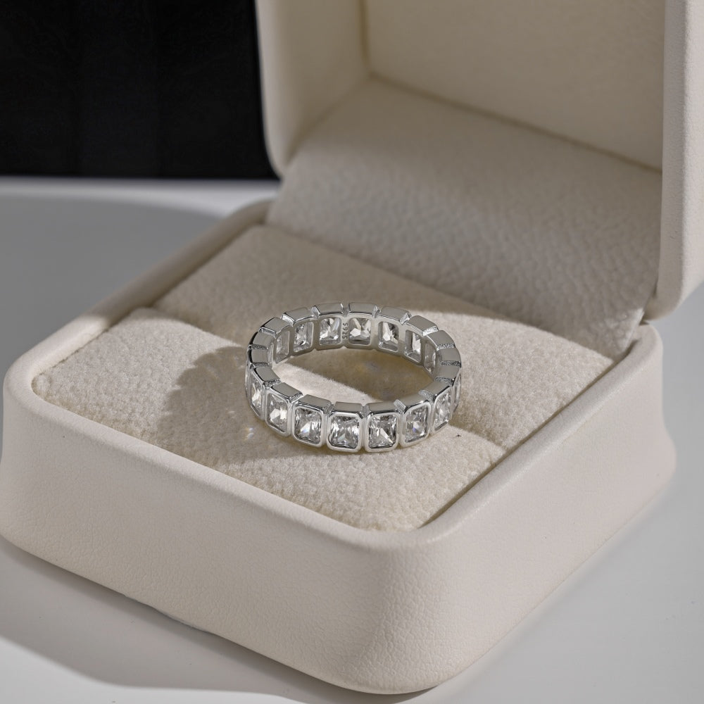 Rectangular CZ Eternity Ring