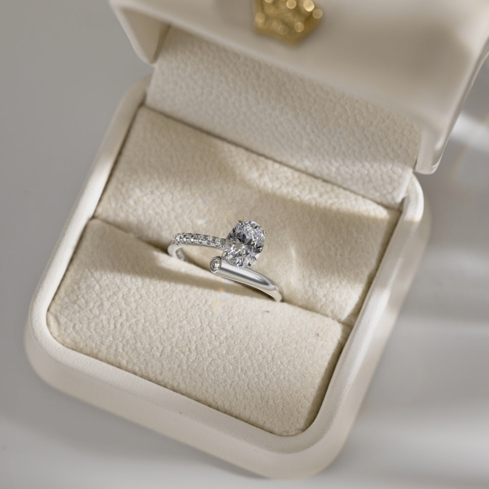 Clear CZ Oval Solitaire Ring