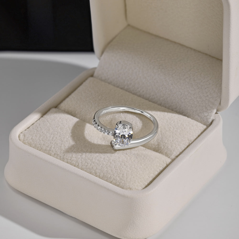 Clear CZ Oval Solitaire Ring