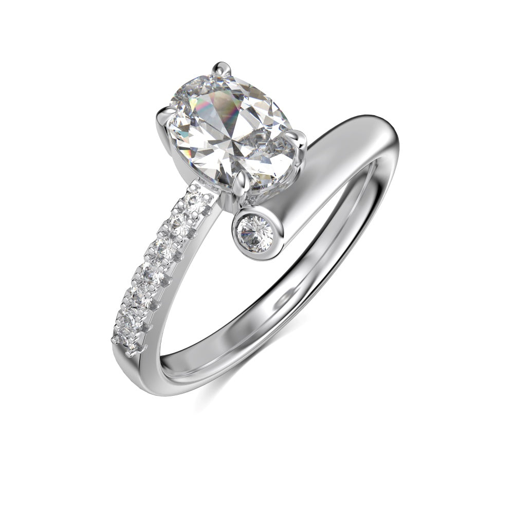 Clear CZ Oval Solitaire Ring