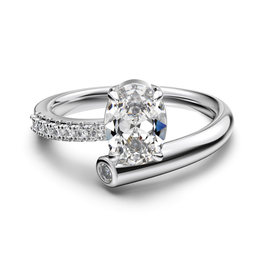 Clear CZ Oval Solitaire Ring