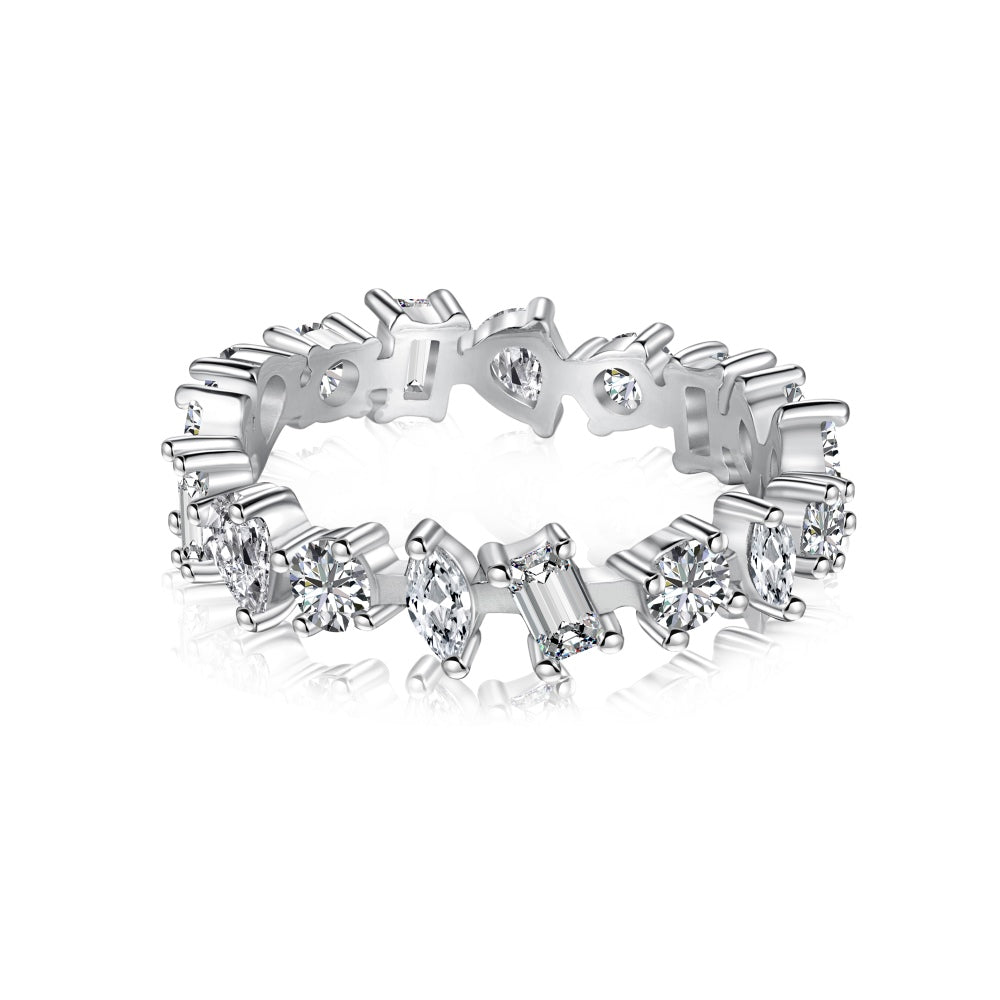 Multi Cut CZ Anniversary Ring