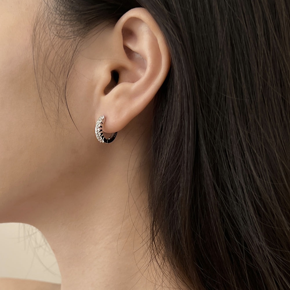 Double CZ Hoop Earrings