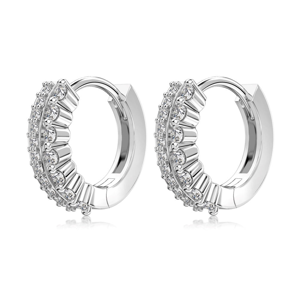 Double CZ Hoop Earrings