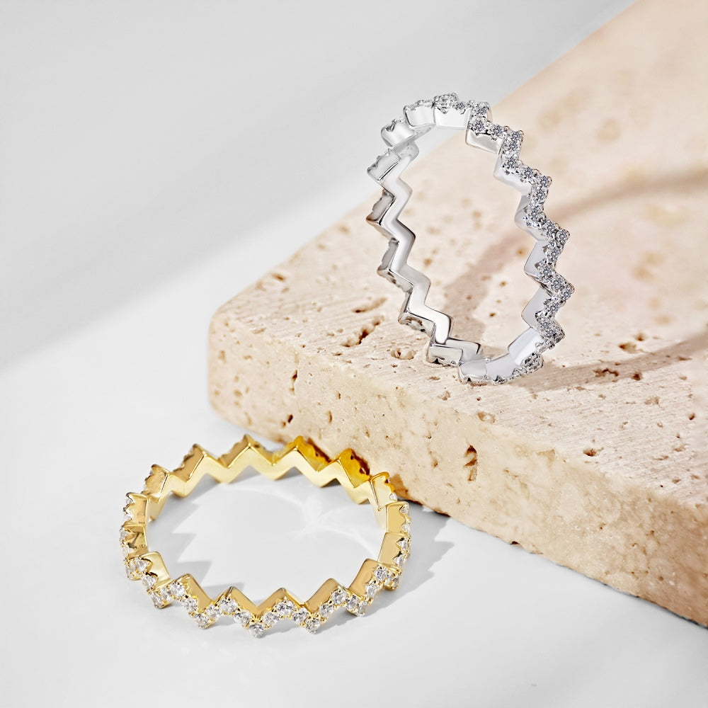 Zig Zag CZ Anniversary Band