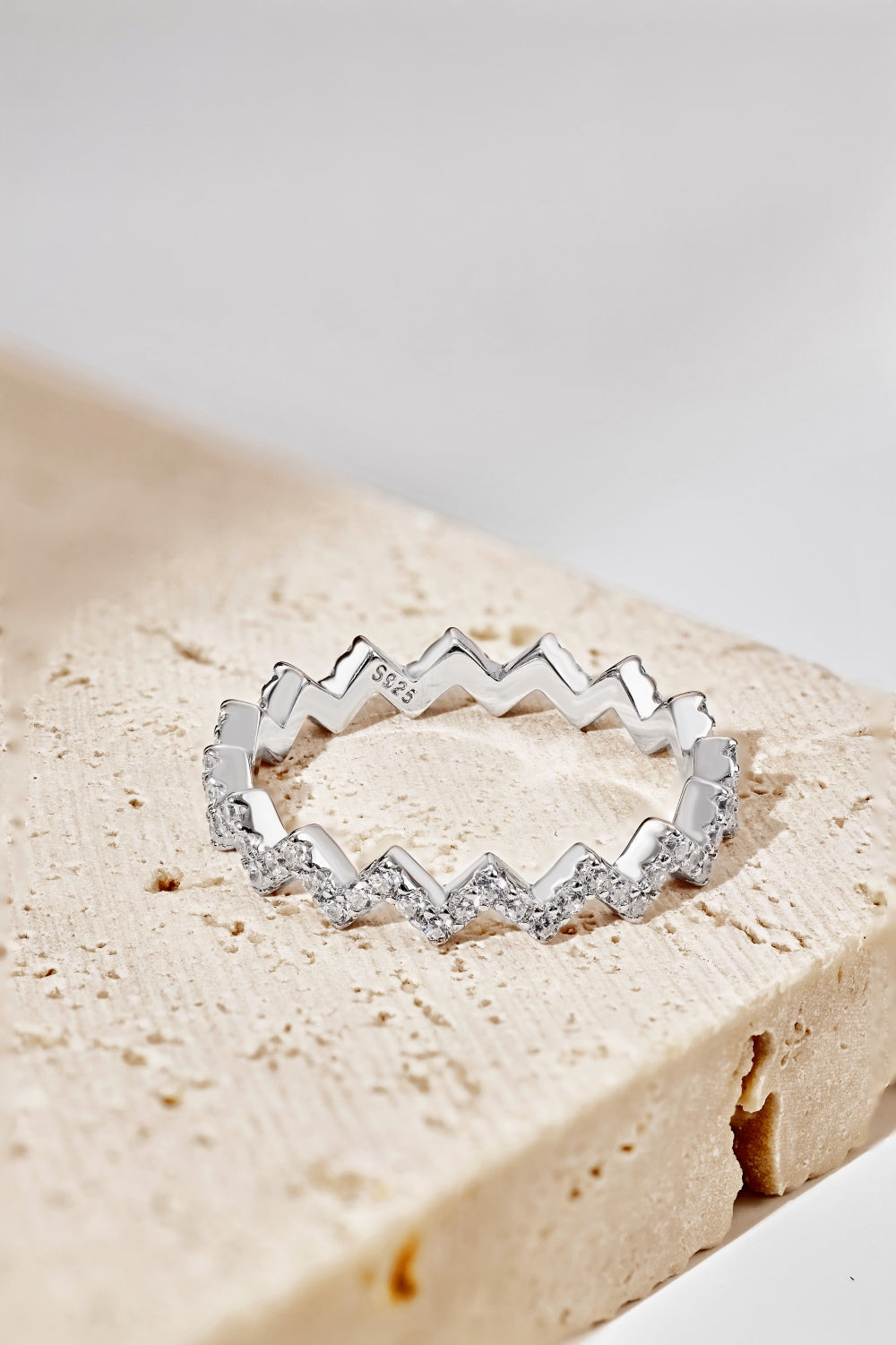 Zig Zag CZ Anniversary Band