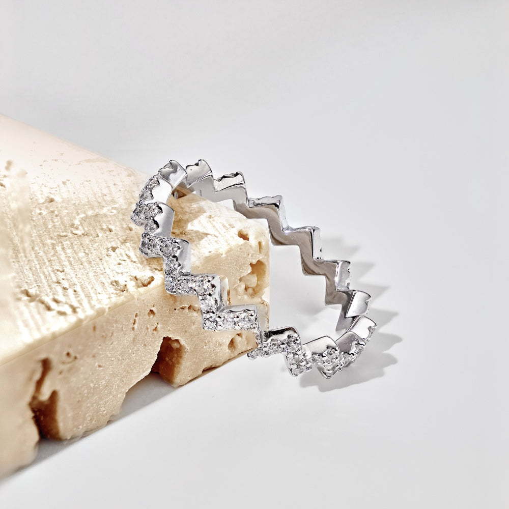 Zig Zag CZ Anniversary Band