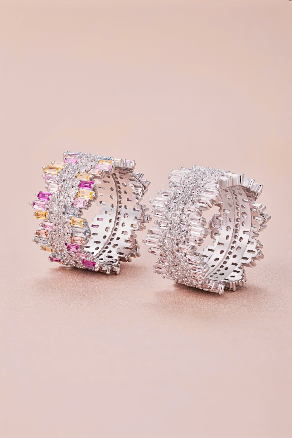 Pastel Colour CZ Icicle Band Ring