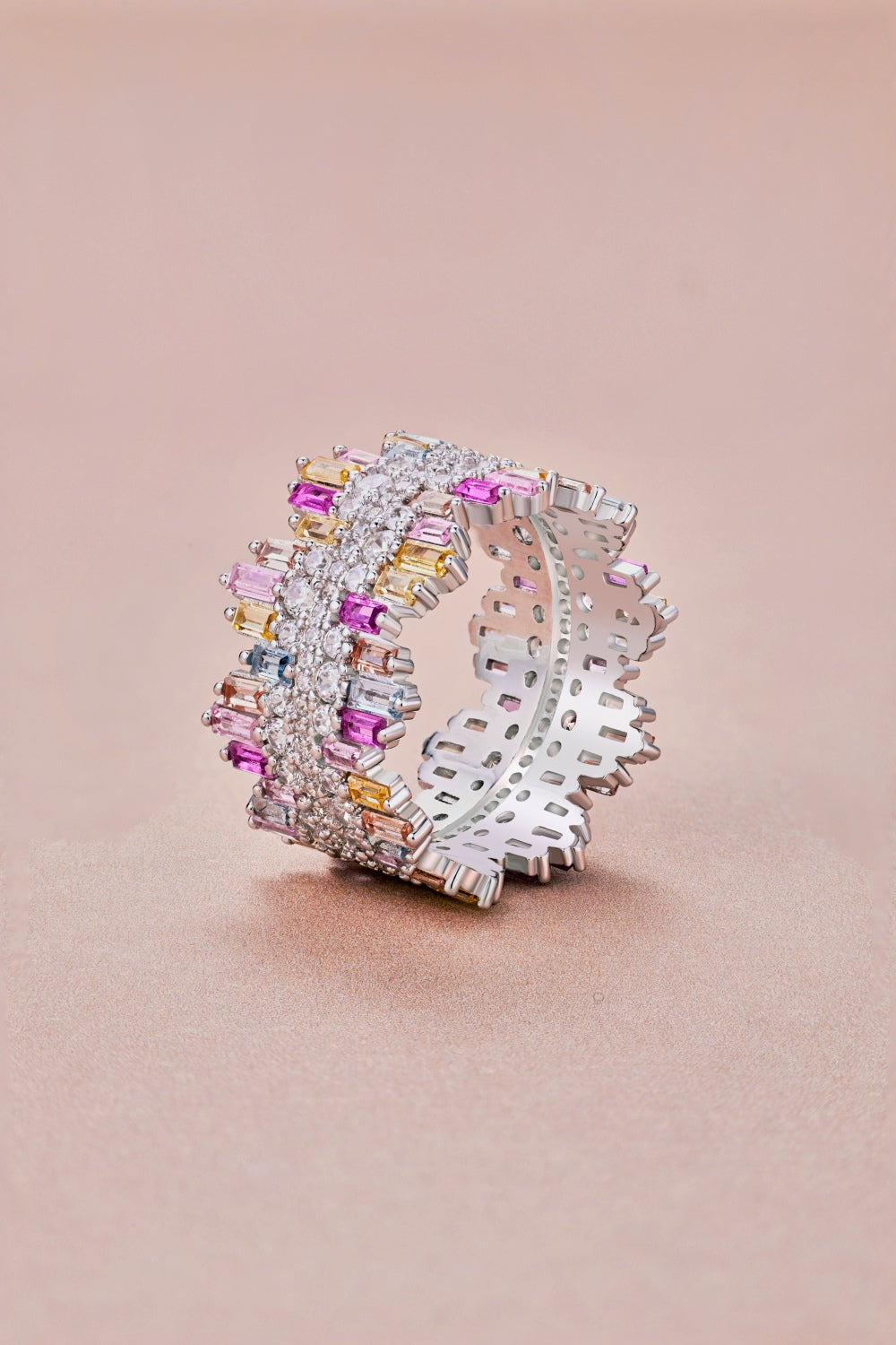 Pastel Colour CZ Icicle Band Ring