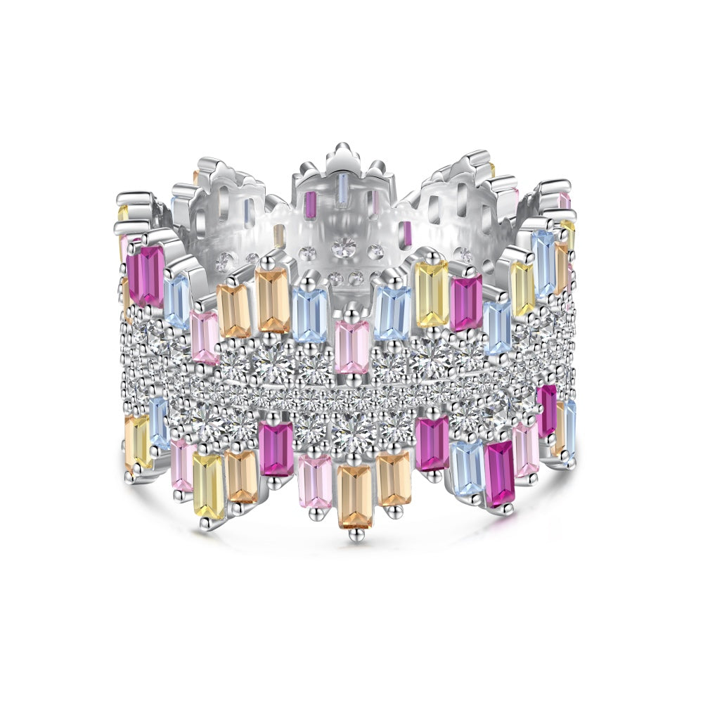 Pastel Colour CZ Icicle Band Ring