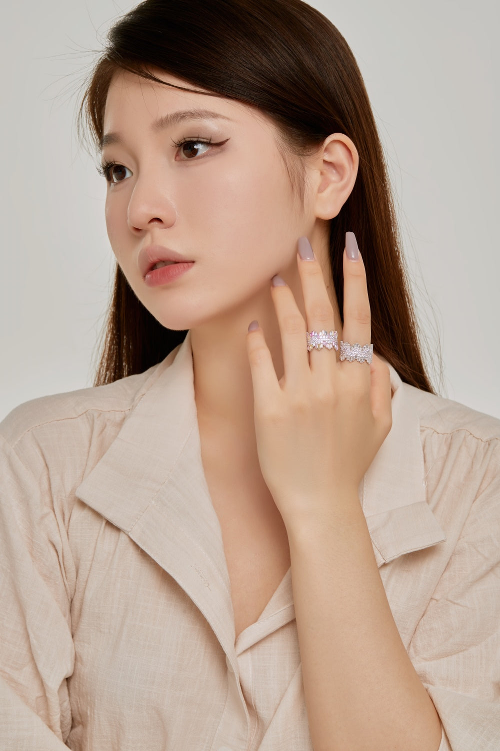 Pastel Colour CZ Icicle Band Ring