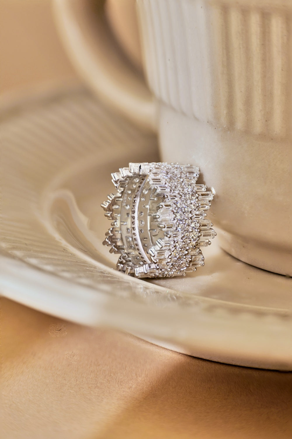 Clear CZ Icicle Band Ring