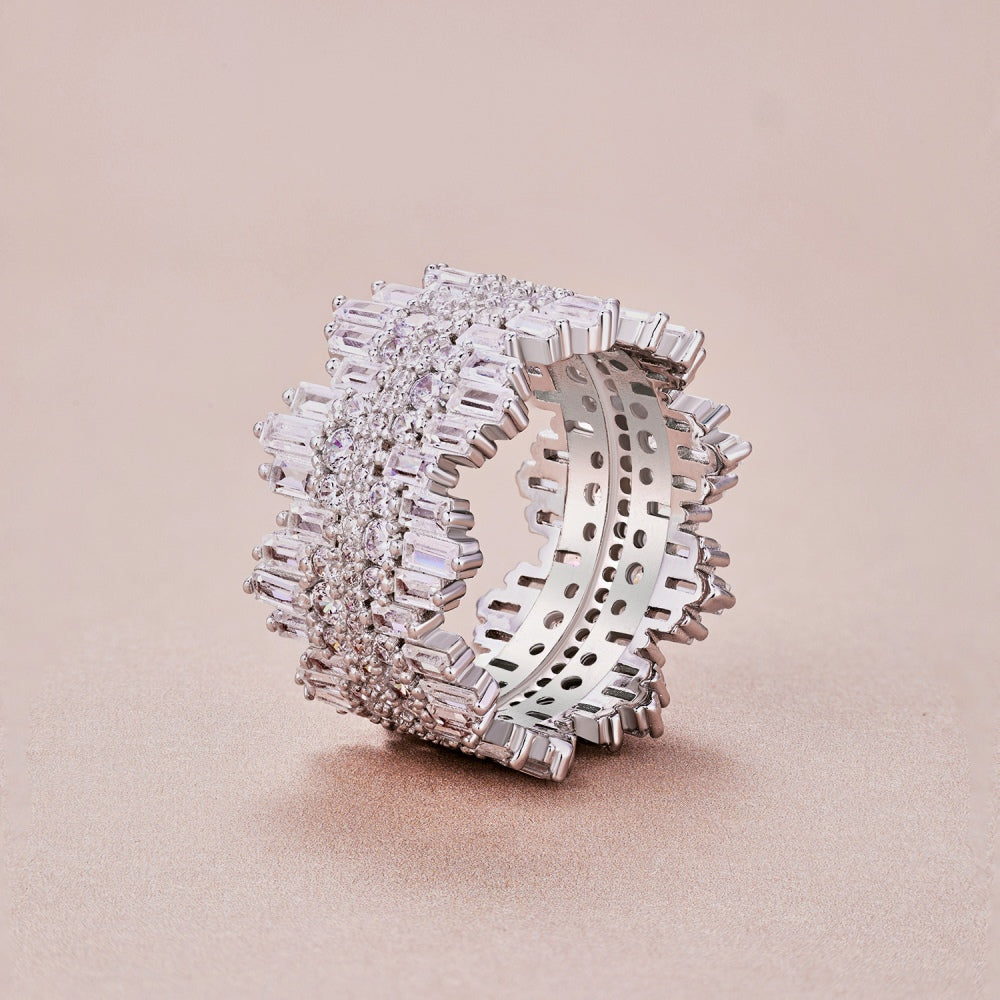 Clear CZ Icicle Band Ring