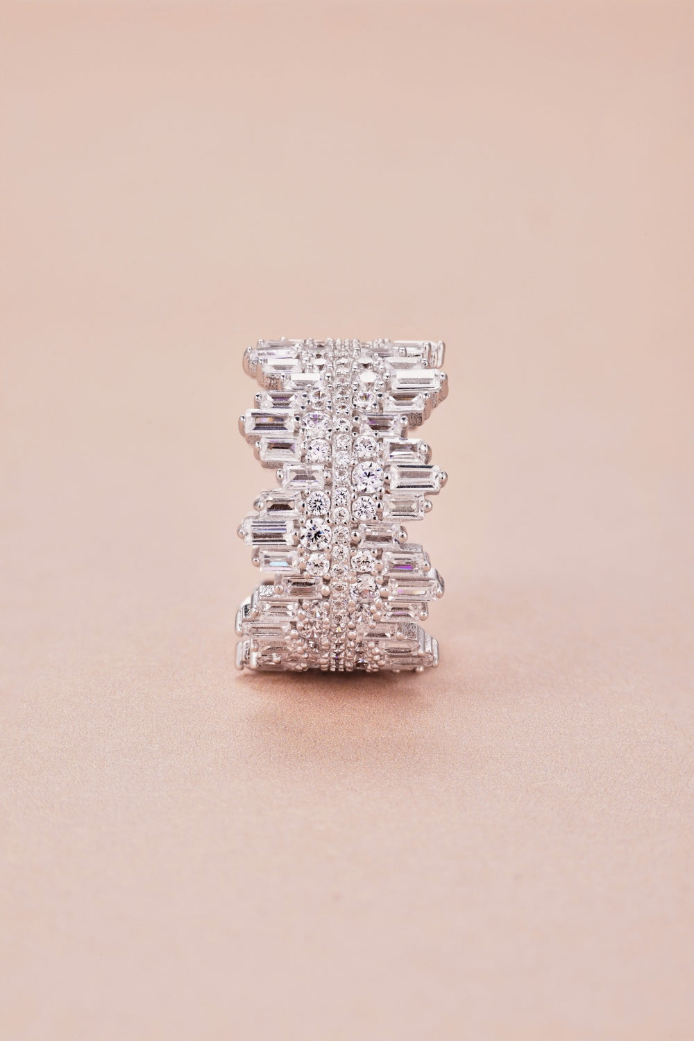 Clear CZ Icicle Band Ring
