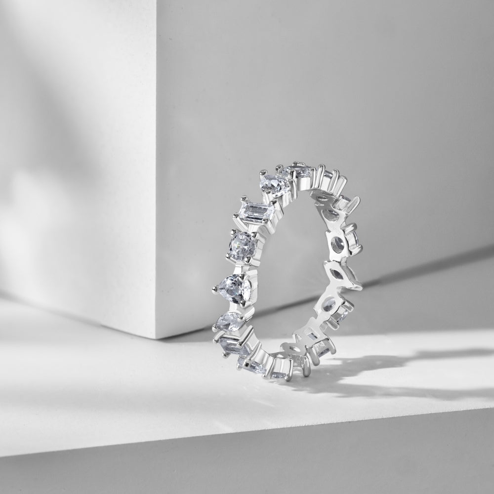 Multi Cut CZ Anniversary Ring