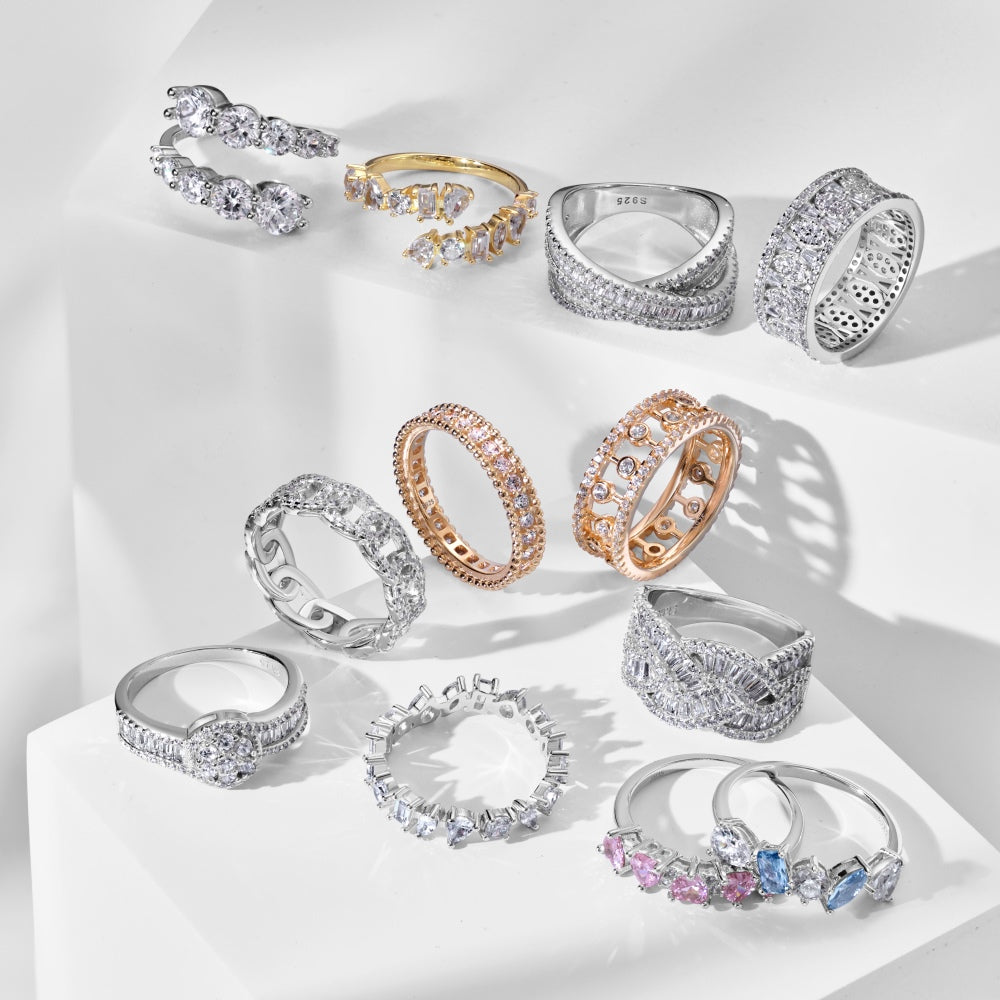 Multi Cut CZ Anniversary Ring