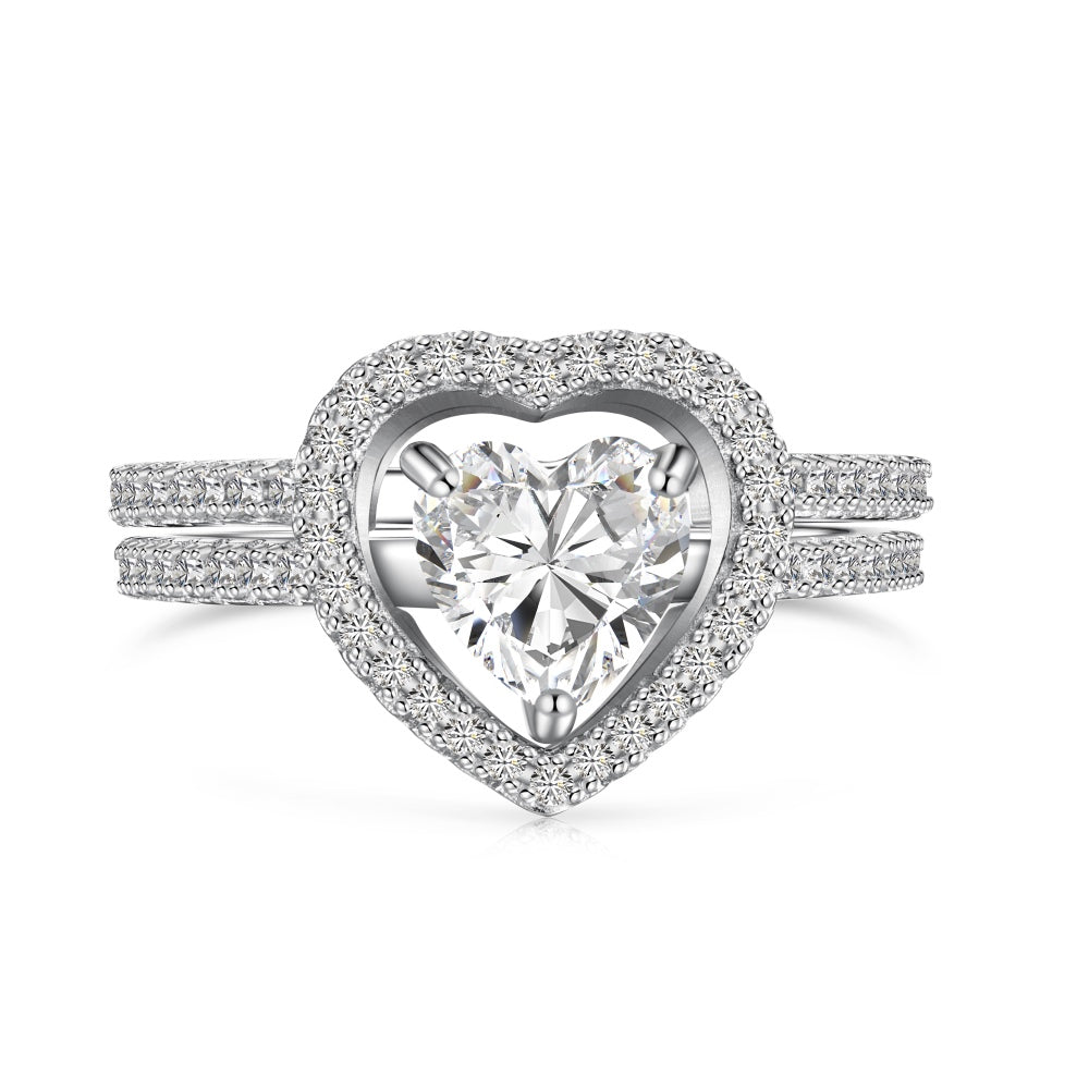 Heart CZ Double Promise Ring