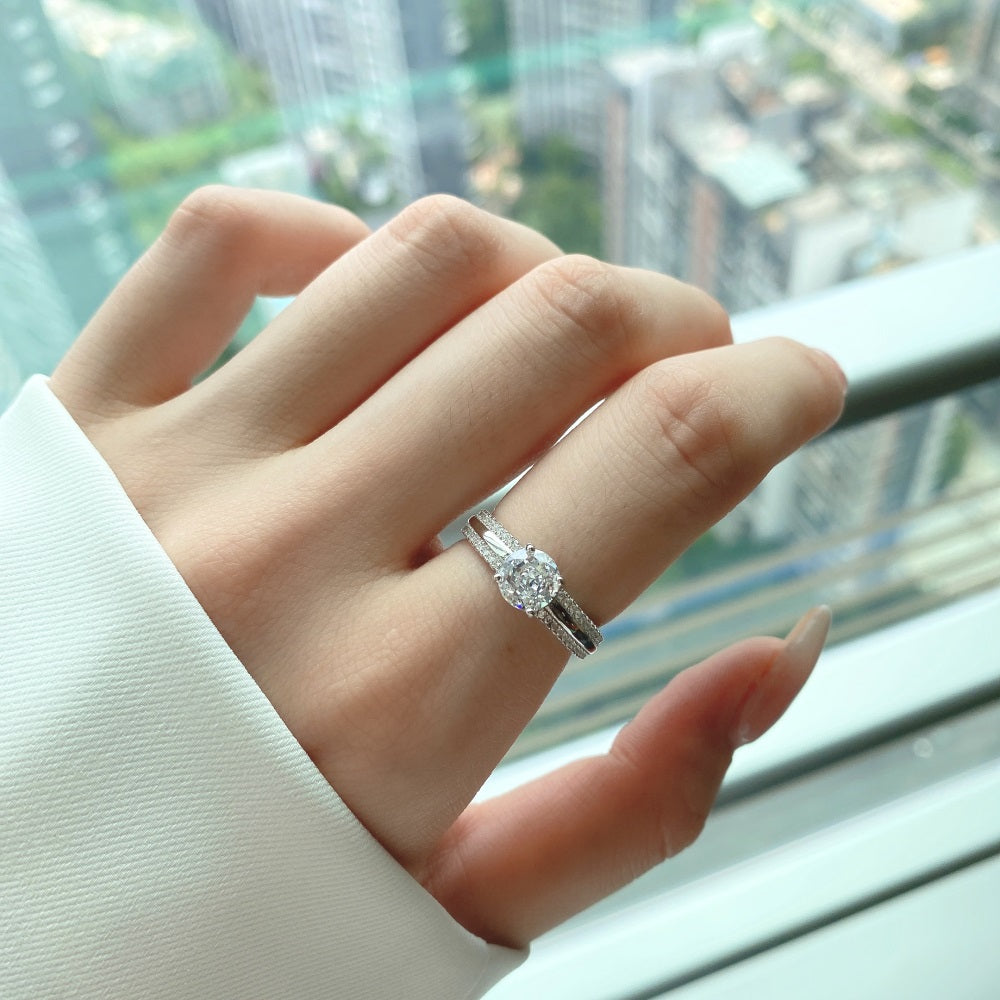 Clear CZ Round Solitaire Ring