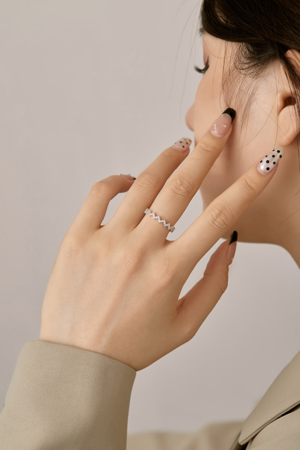 Zig Zag CZ Anniversary Band