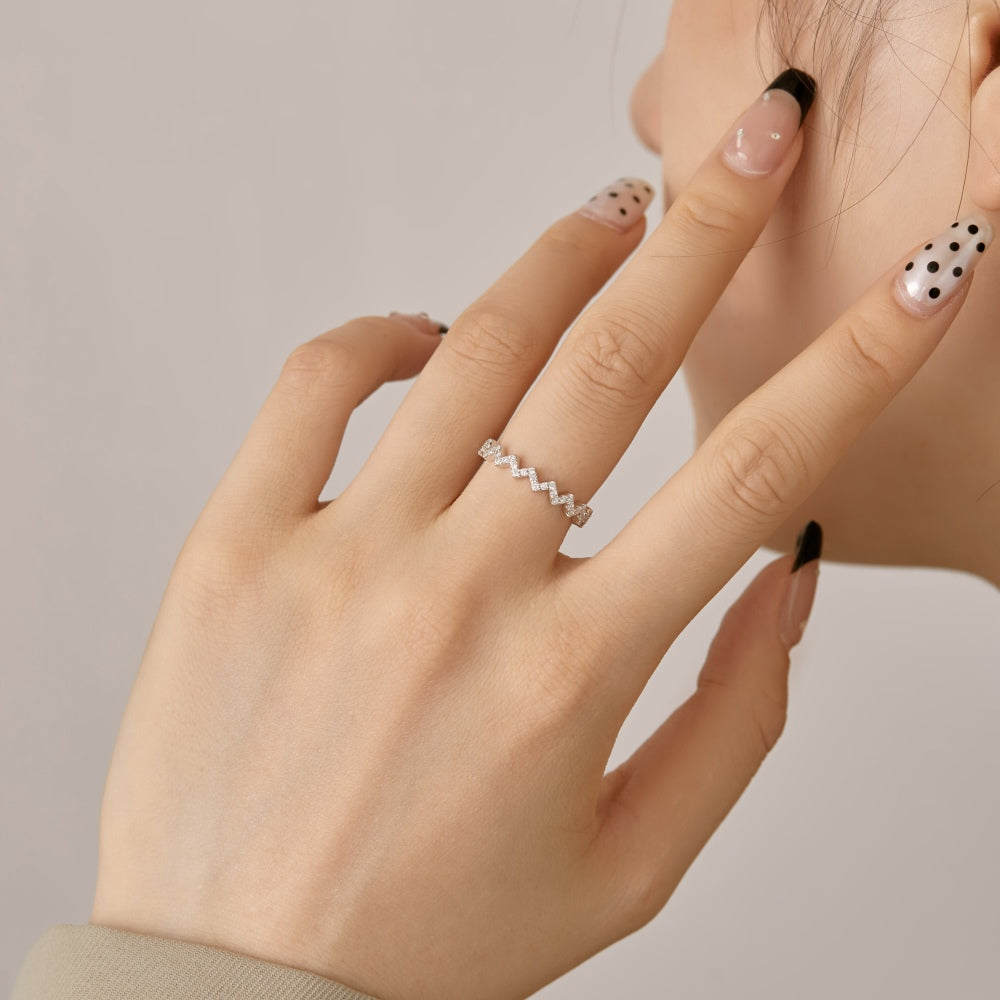 Zig Zag CZ Anniversary Band