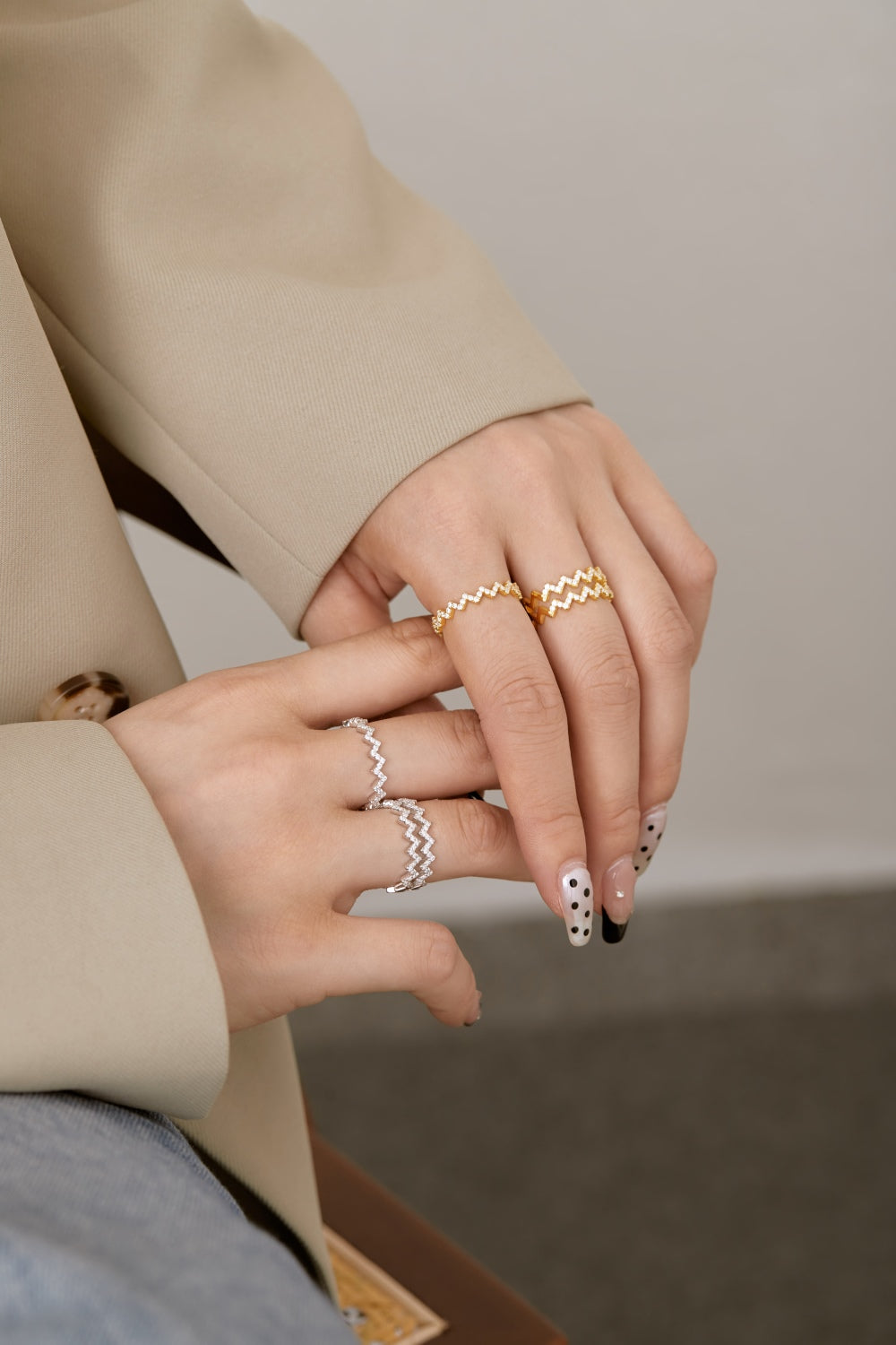 Zig Zag CZ Anniversary Band