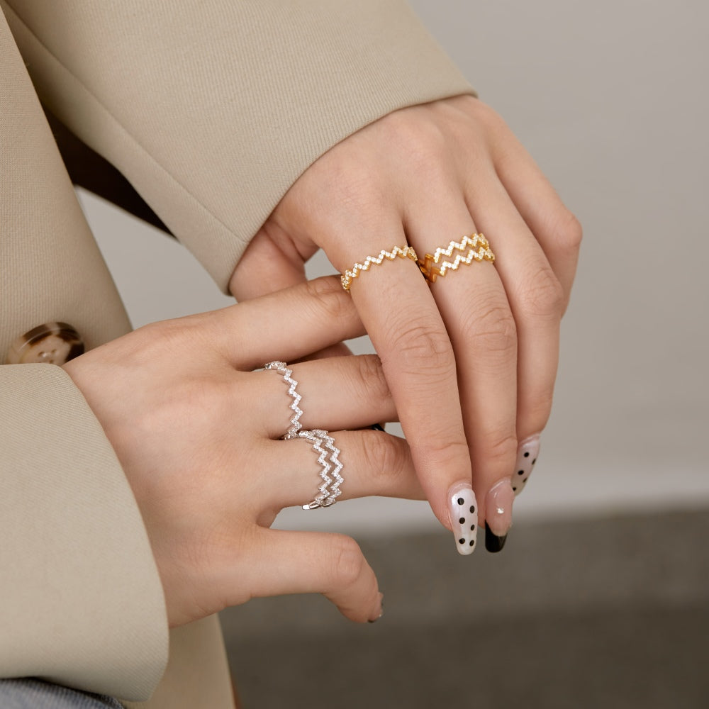 Zig Zag CZ Anniversary Band
