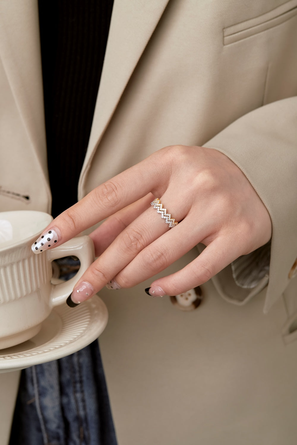 Zig Zag CZ Anniversary Band