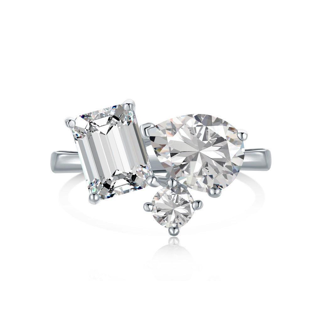 Clear CZ Trio Multi Shape Ring