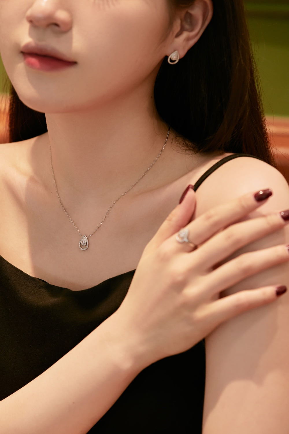 CZ Teardrop Halo Ring
