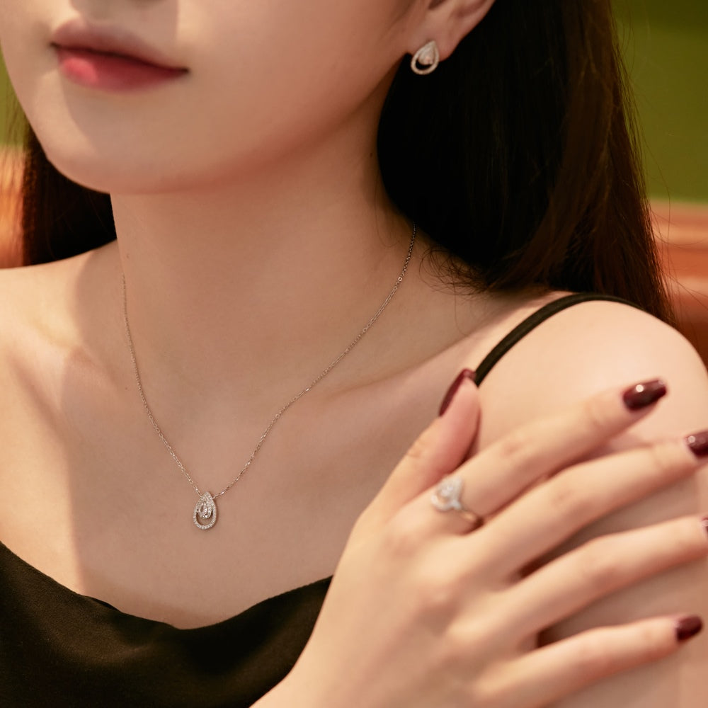 CZ Teardrop Halo Ring